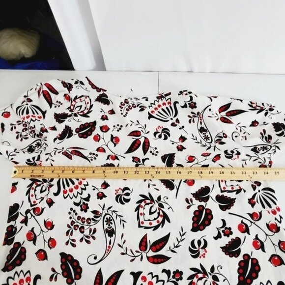 Talbots Plus NWT Floral Top Size 2X Cherry Print Short Sleeve Lightweight Shirt - Picture 7 of 11